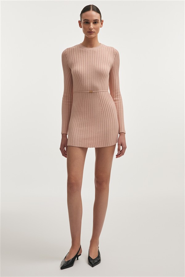NR FEMME KNITTED MINI DRESS PINK